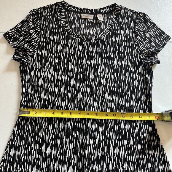 Chico’s chicos sz 0 Easywear Black Abstract Stretch Knit Shift Dress Small 4 6 - Picture 3 of 7